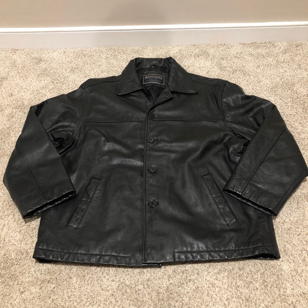 Britches Black Leather Coat